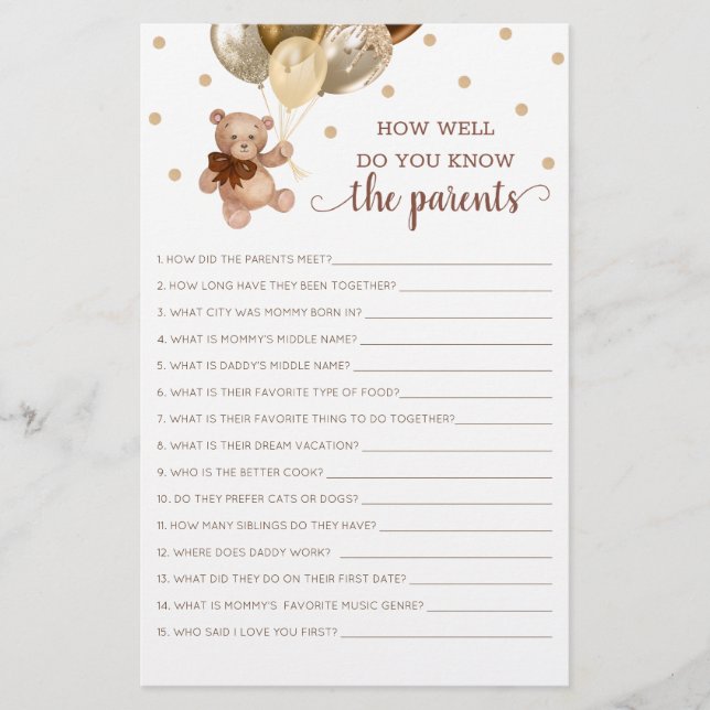 Nalle hur bra känner du till föräldrarnas spel? (Framsida)