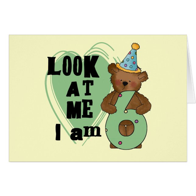 Nalle I är 6 dagars T-shirts och gåvor Hälsningskort (Framsidan Horizontal)