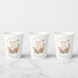 Nalle i Blomsterbabyskor för Rosa i Basket