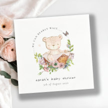 Nalle i Blomsterbabyskor för Rosa i Basket