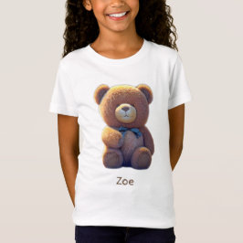 Nalle i ett ängsligt, sött barn t shirt