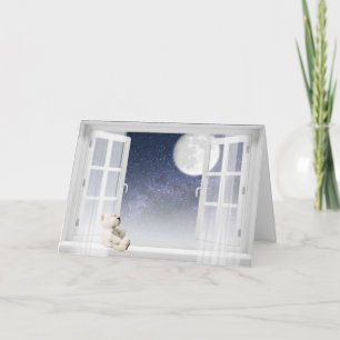 nalle i fönster för vänskap kort