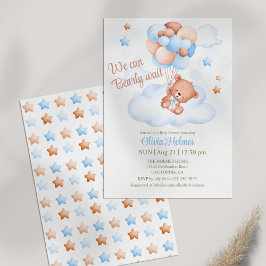 Nalle i Himlar-inbjudan till babyduschen Inbjudningar