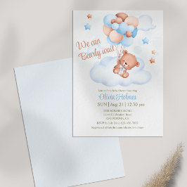Nalle i Himlar-inbjudan till babyduschen Inbjudningar