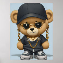Nalle i Hip hop Stil AI Art