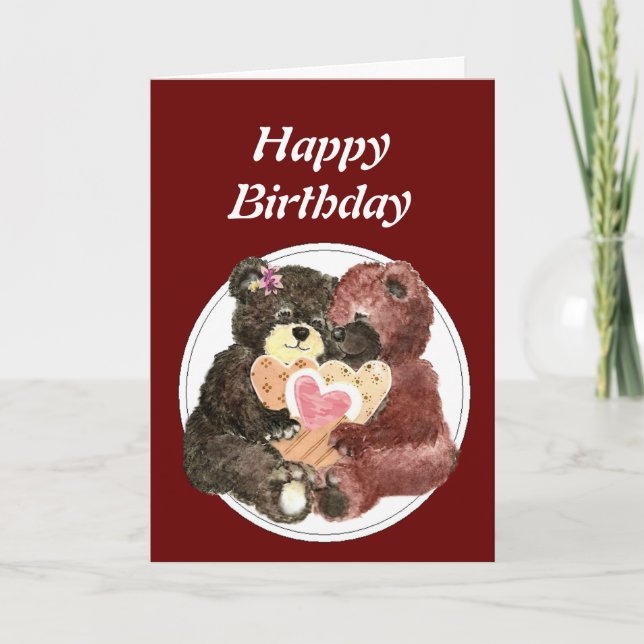 Nalle I kärlek Hjärtar dig Kort (Framsida)