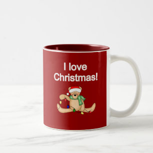 Nalle I Kärlek julskjortor och julklappar Två-Tonad Mugg