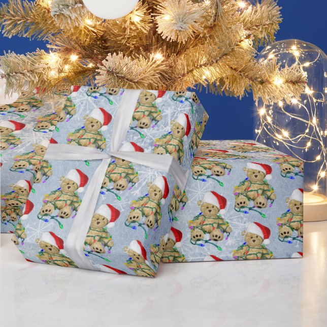 Nalle i Ljus vid vinklad jul Presentpapper (Helgdagar)