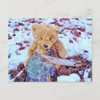 Nalle i Snö, denim blue-ton Vykort