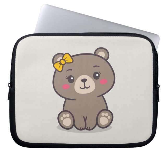 Nalle Illustration Laptop Fodral (Framsidan)