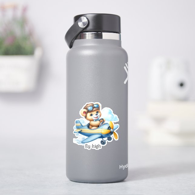 Nalle inom luftfarten klistermärken (HydroFlask)