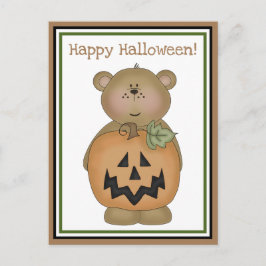 Nalle Jack O'Lantern Vykort