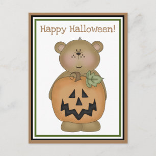 Nalle Jack O'Lantern Vykort
