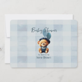 Nalle Jean Baby Shower Blue-inbjudan Inbjudningar