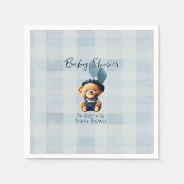 Nalle Jean Baby Shower Blue Pappersservett