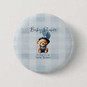 Nalle Jean Baby Shower-knapp Knapp