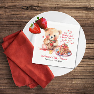Nalle Jordberry Pancake Brunch Baby Shower Pappersservett
