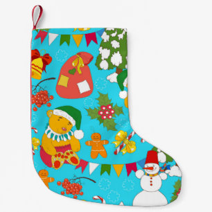 Nalle jul: Kid-Friendly Mönster. Liten Julstrumpa