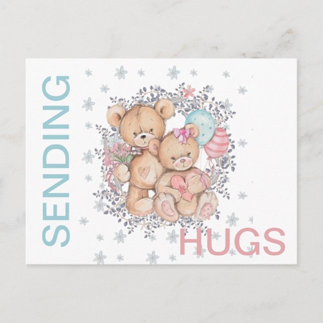 Nalle KÄRLEK Hämta HUGS-vykort Vykort (Framsida)