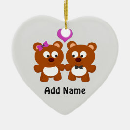 Nalle Kärlek Julgransprydnad Keramik