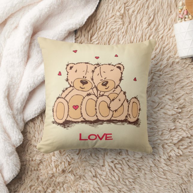 Nalle Kärlek Pillow Kudde (Filt)