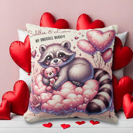 Nalle Kärlek Raccoon Valentines Kudde
