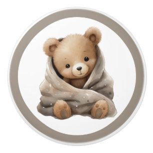 Nalle Keramisk knopp - Unisex Nursery Decor