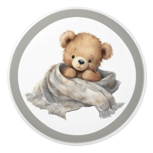 Nalle Keramisk knopp - Unisex Nursery Decor