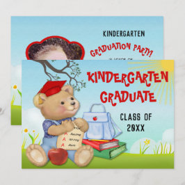 Nalle Kindergarten-Studentfest Inbjudningar