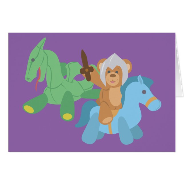 Nalle Knight Hälsningskort (Framsidan Horizontal)