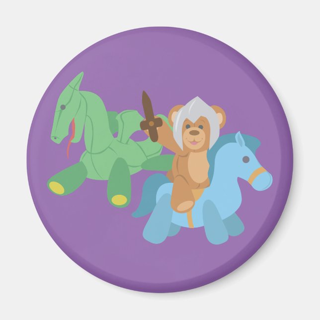 Nalle Knight Magnet (Framsidan)