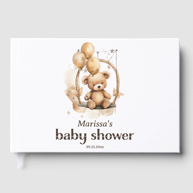 Nalle Könsneutrala babyskor Gästböcker (Framsida)