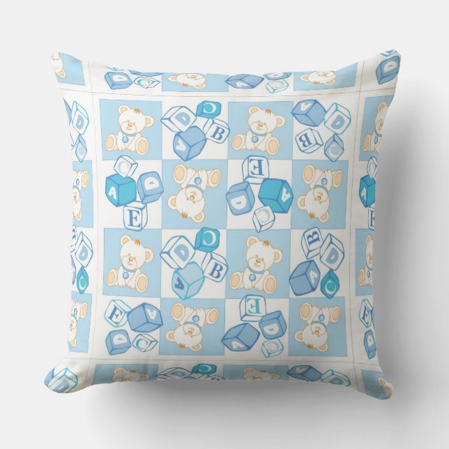 Nalle kontrollerat mönster kudde (Framsida)