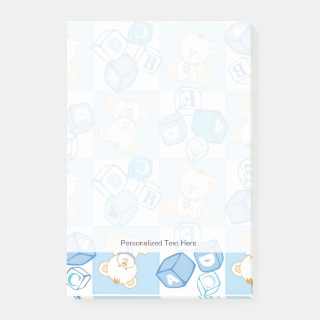 Nalle kontrollerat mönster post-it block (Framsida)