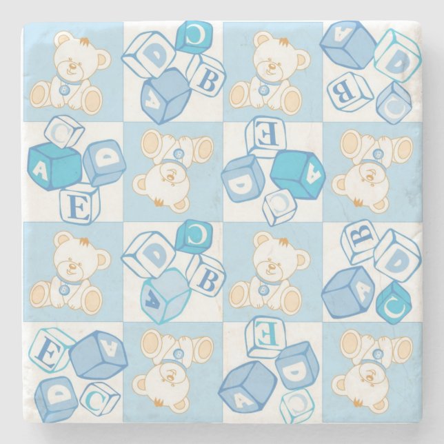 Nalle kontrollerat mönster underlägg sten (Framsidan)