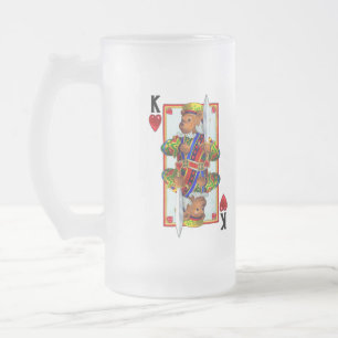 Nalle Kung i Hearts Frostat Ölglas