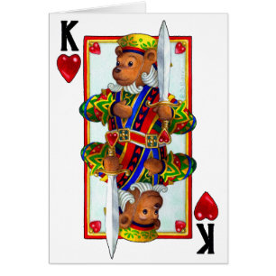 Nalle Kung i Hearts Hälsningskort