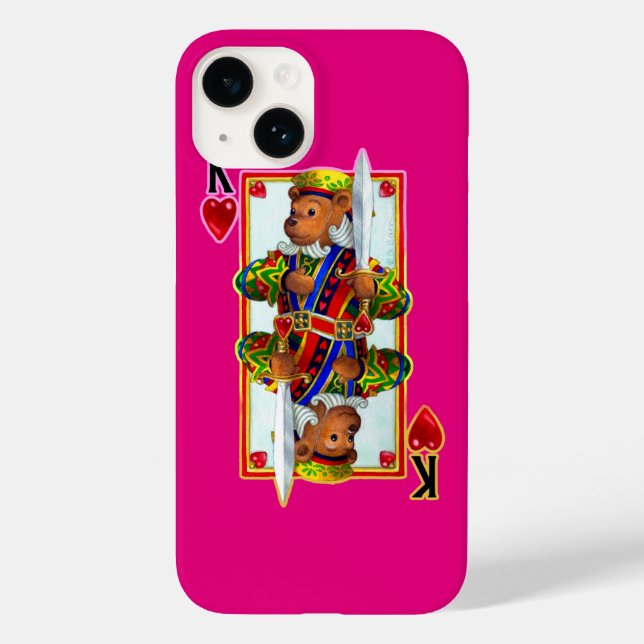 Nalle Kung i Hearts iPhone 6 Fodral (Baksida)