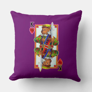 Nalle Kung i Hearts Pillow Kudde