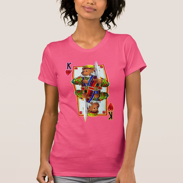 Nalle Kung i Hearts T-shirt (Framsida)