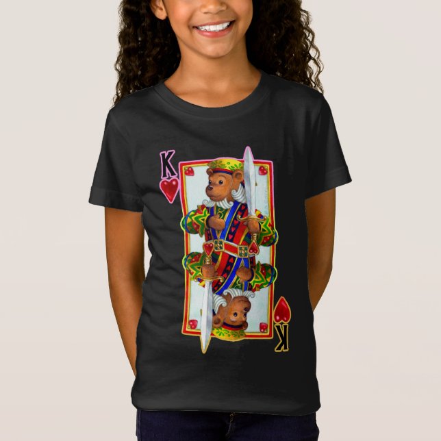 Nalle Kung i Hearts T-Shirt (Framsida)