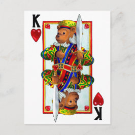 Nalle Kung i Hearts Vykort