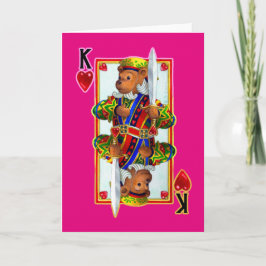 Nalle Kung på hälsningskortet Helgkort