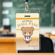 Nalle Lärare School Classroom Hall Pass