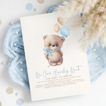 Nalle Light Brown and Blue Boy Baby Shower