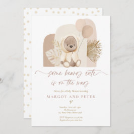 Nalle Lite Beary Cute Boho Baby Shower Inbjudningar