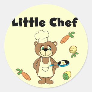 Nalle Little Chef Tshirts and Gifts Runt Klistermärke