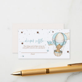 Nalle Luft Ballon Baby Shower Diaper Raffle Tilläggskort