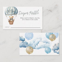Nalle Luft Ballon Baby Shower Diaper Raffle Tilläggskort