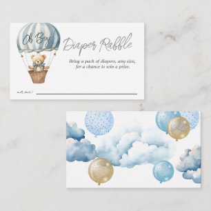 Nalle Luft Ballon Baby Shower Diaper Raffle Tilläggskort